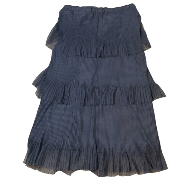 LC Lauren Conrad Gray Midi Tiered Skirt Casual - Picture 2 of 4